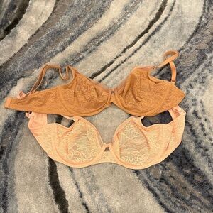 Soma Orange and Tan Lace Bra Intimates